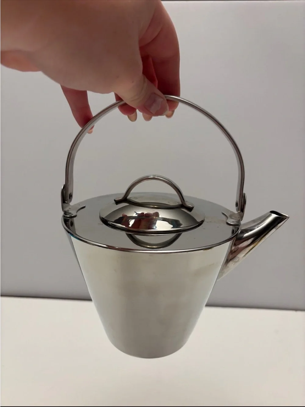 Stainless Steel Teapot with Handle - Silver